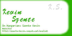 kevin szente business card